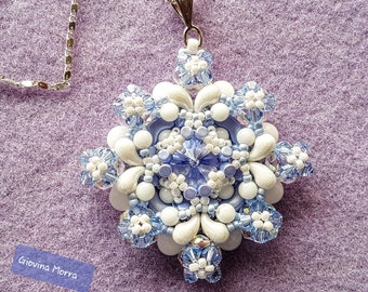 Pattern "Blossom" pendent, pattern with Arcos, pattern with Zoliduo, Ladygioshop, pendent Blossom, beading pattern, beautiful pendent