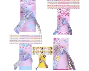 Kawaii Mix Karakters Kitty Cat Kuromi Melody Cinnamoroll Pompompurin etc. Lucky Star Origami Papier 60 Strips 6 Kleuren