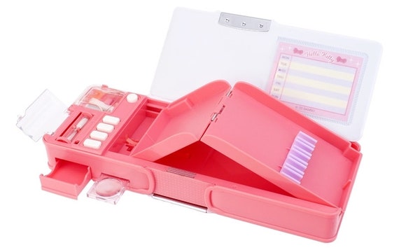Multifunction Pencil Case for Girls and Boys Cute Cartoon Pen Box Organiz  (Pink)