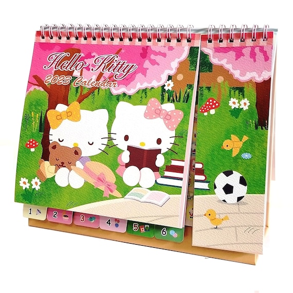 2023 2024 rendez-vous Kawaii Kitty Cat calendrier de bureau