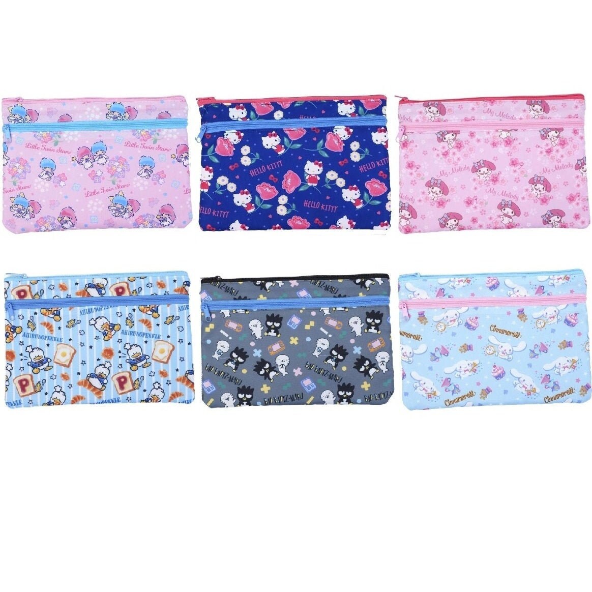 Sanrio 3Pockets Case Fabric Storage Bag for Stationery B6 Etsy