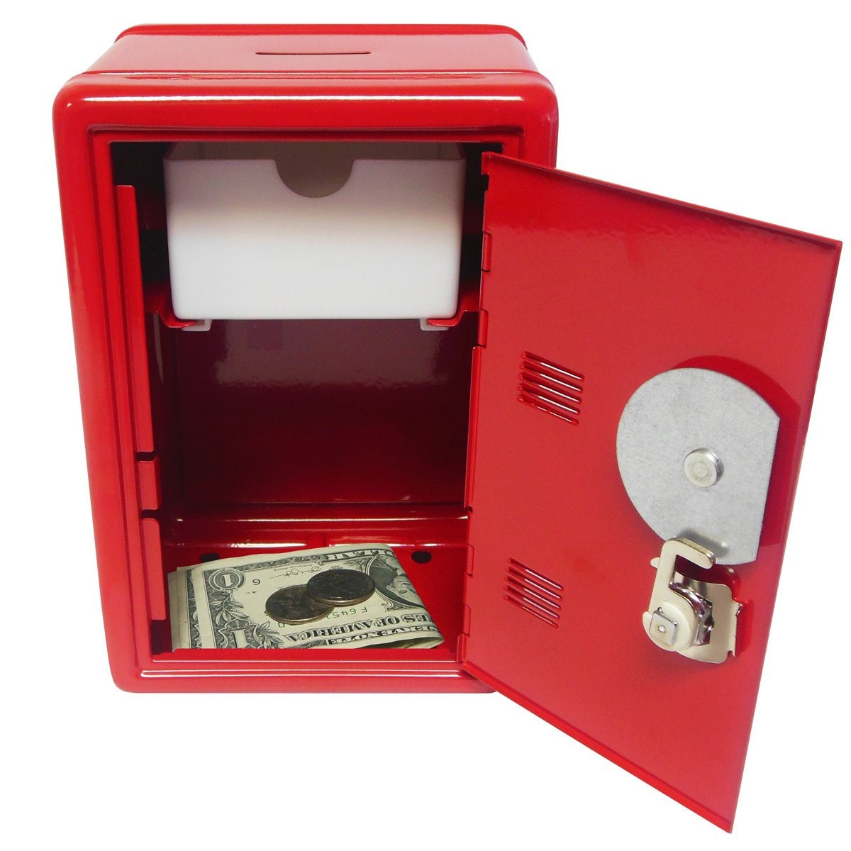 Cofest Storage Trunks & Bag,Kids Bank Locker Safe with Key and Single Digit Lock,Metal Money Safe,Mini Password Cash Paper Money Savings Box Gift for