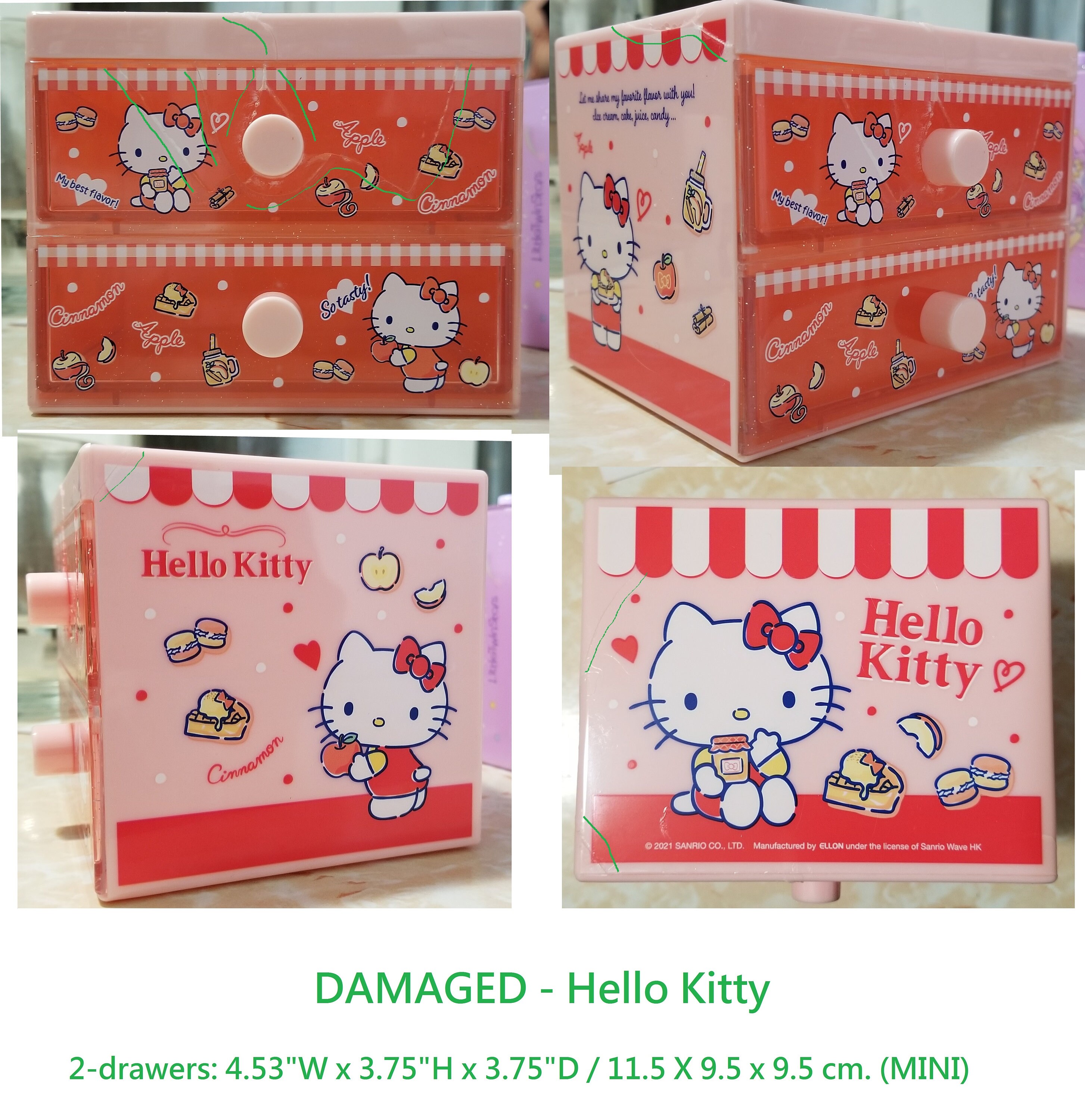 Mini Desktop Plastic 9 Drawer Storage Cabinet Organizer Art Craft w/ Hello  Kitty Stickers for DIY Crafts Art Supply Inspired by You.