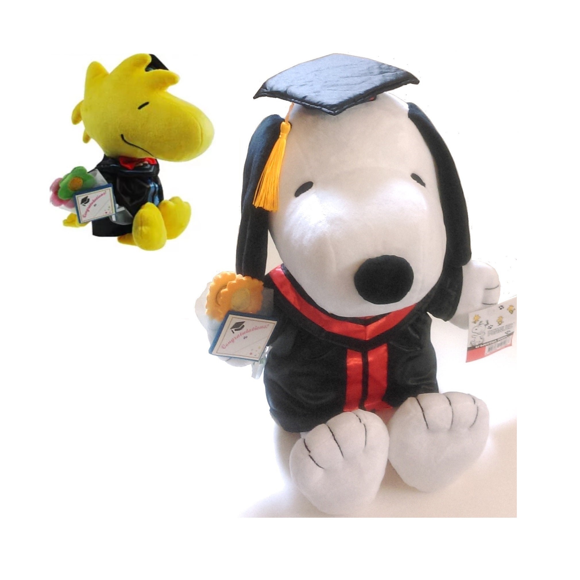 17 Snoopy / 12.5 Woodstock Graduation Plush Stuffed Animal Toy Grad Gift  Personalized Standing/sitting 