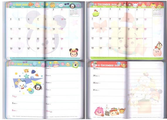 2020 Disney Tsum Tsum Mickey Mouse Frozen Schedule Book Planner Organizer Diary