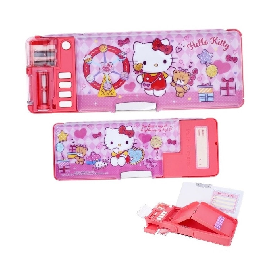 Sanrio Triple Deck Tin Pencil Pen Stationery Holder Makeup Tool Storage  Case Box