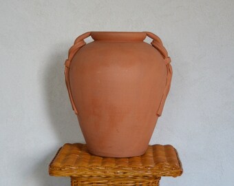 Vintage Ceramic Vase Amphora rust brown rust brown terracotta home decor mid century