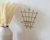 Vintage wall plant holder brass mid century wall planter brass gold boho flower pot
