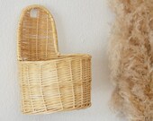 Vintage rattan wall basket wicker wall basket plants planting basket wall planter boho