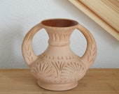 Vintage jug ceramic vase amphora 1960s rust brown rust beige terracotta home décor mid century danish design studio pottery