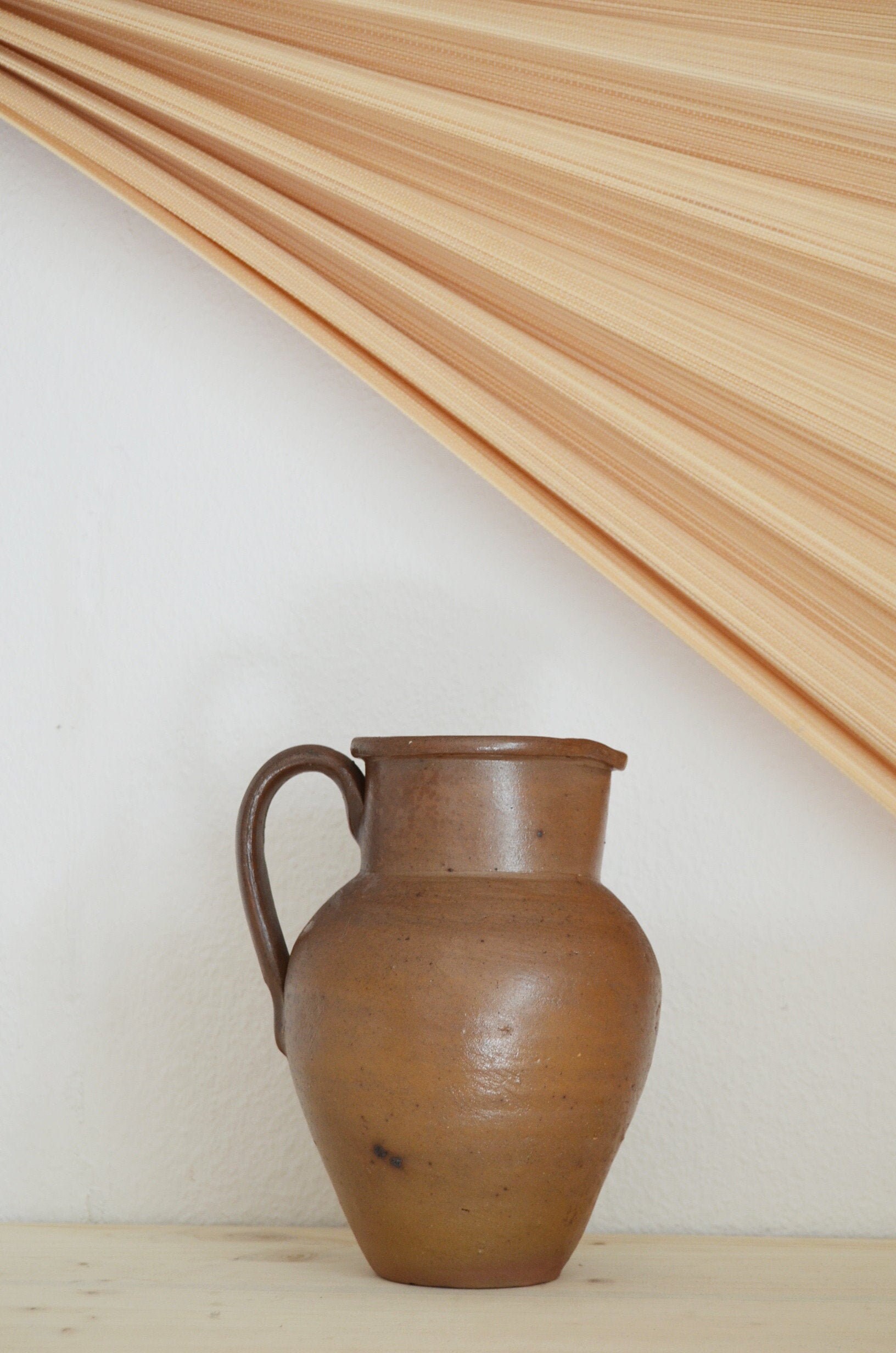 Vintage jug ceramic vase jug 1960s clay brown home décor mid century