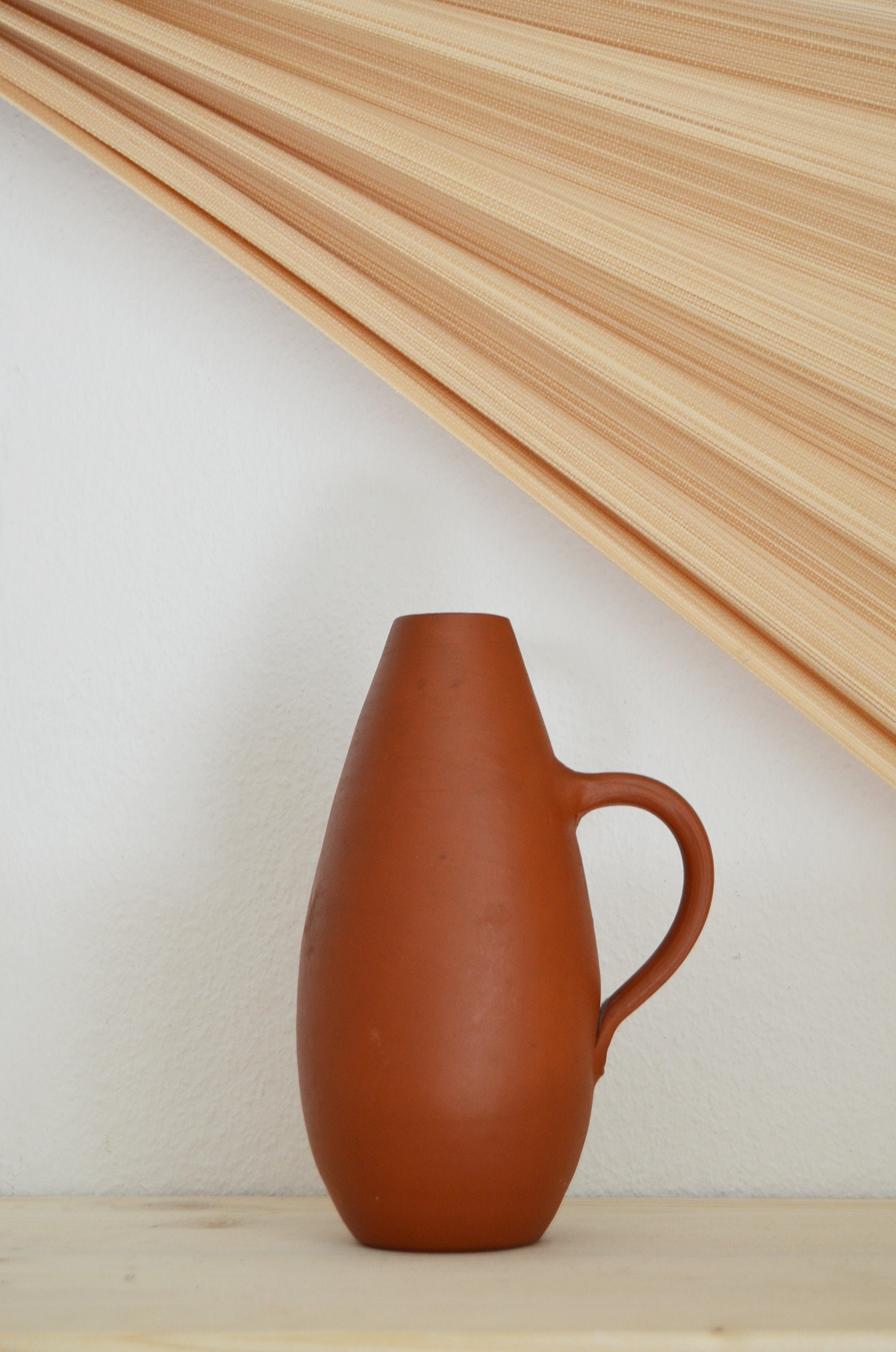 Vintage ceramic jug vase amphora 1960s rust brown rust brown Etsy