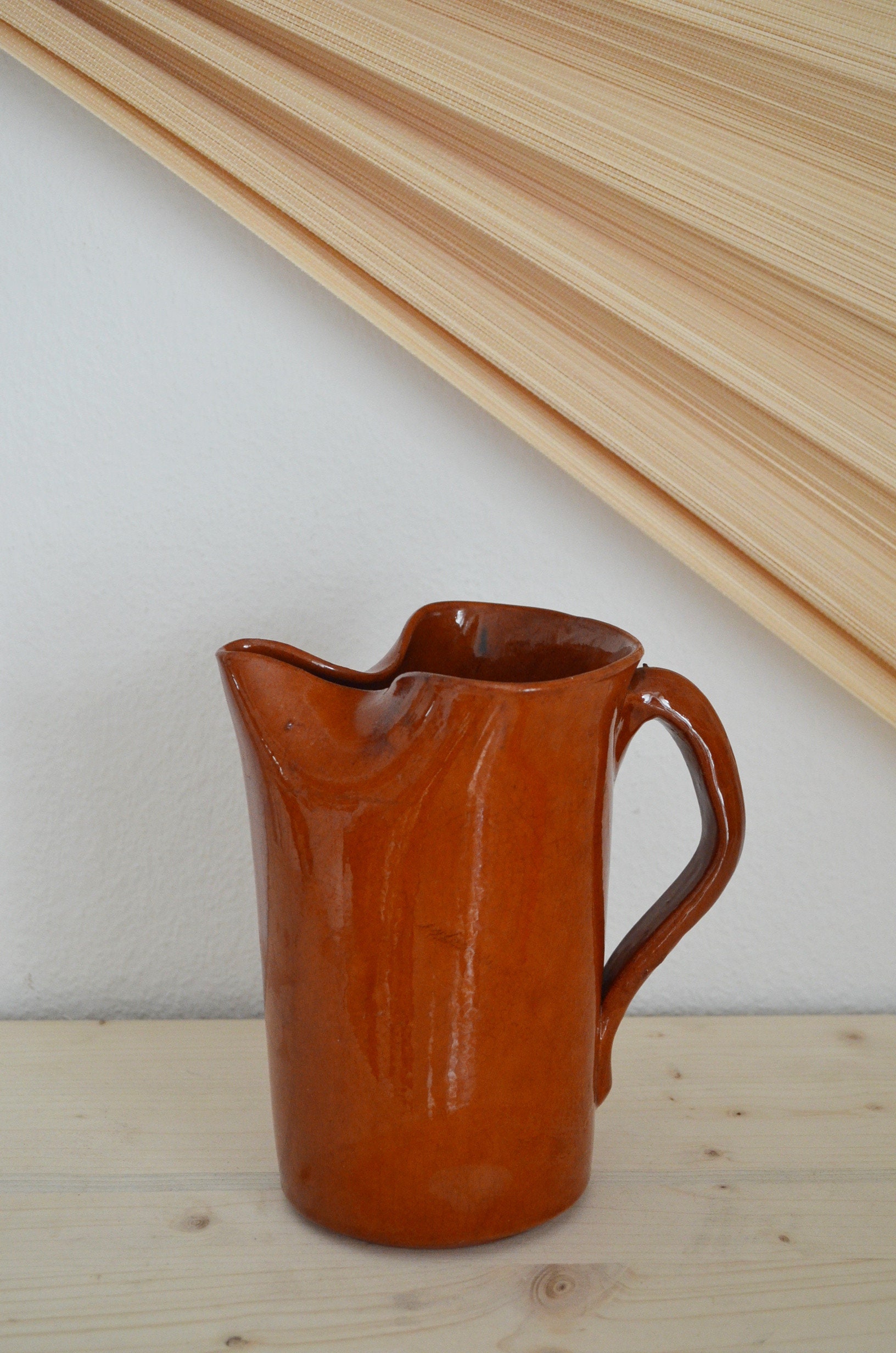 Vintage jug ceramic vase jug 1960s rust brown rust brown terracotta