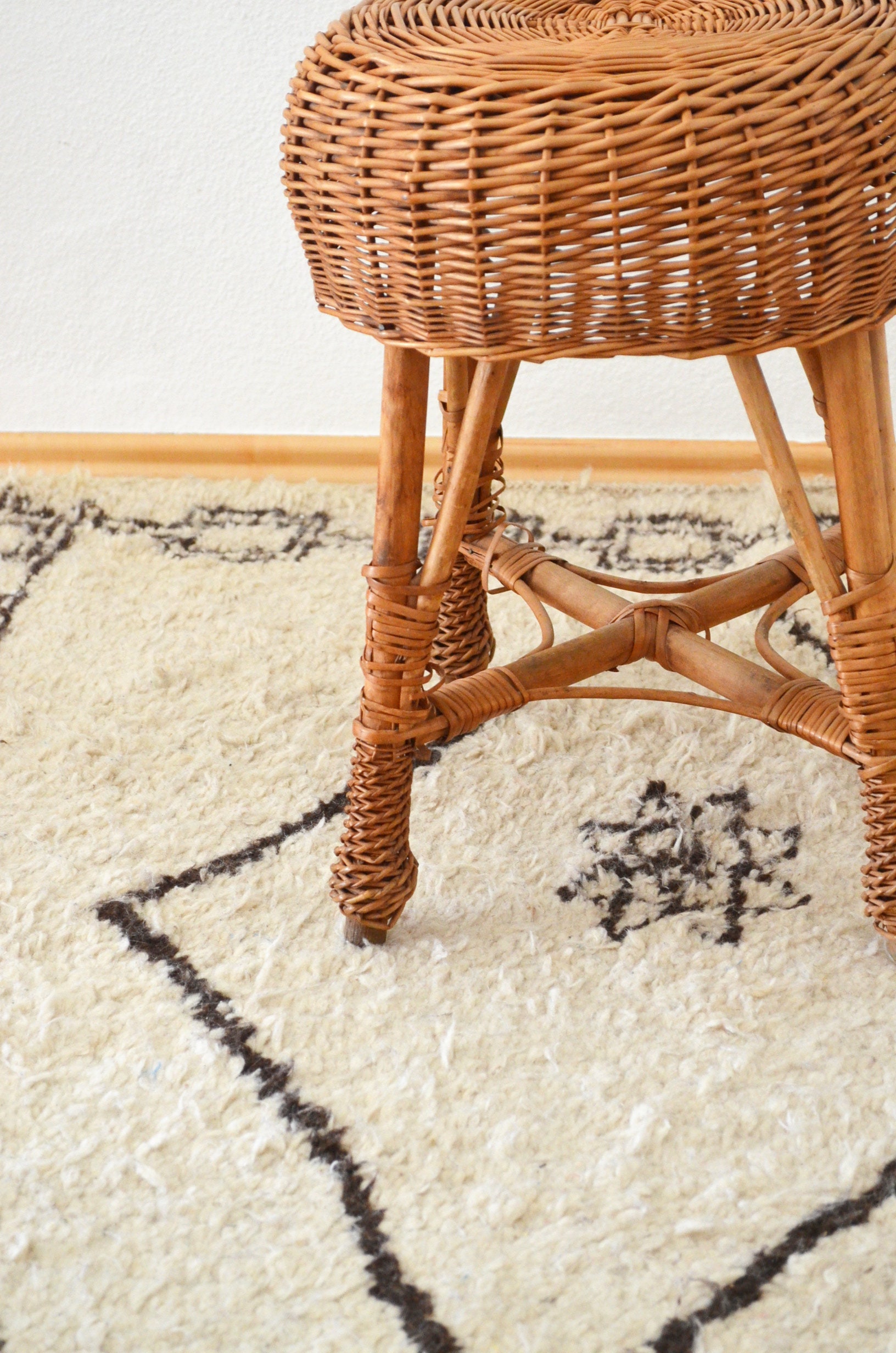 vintage rattan stools