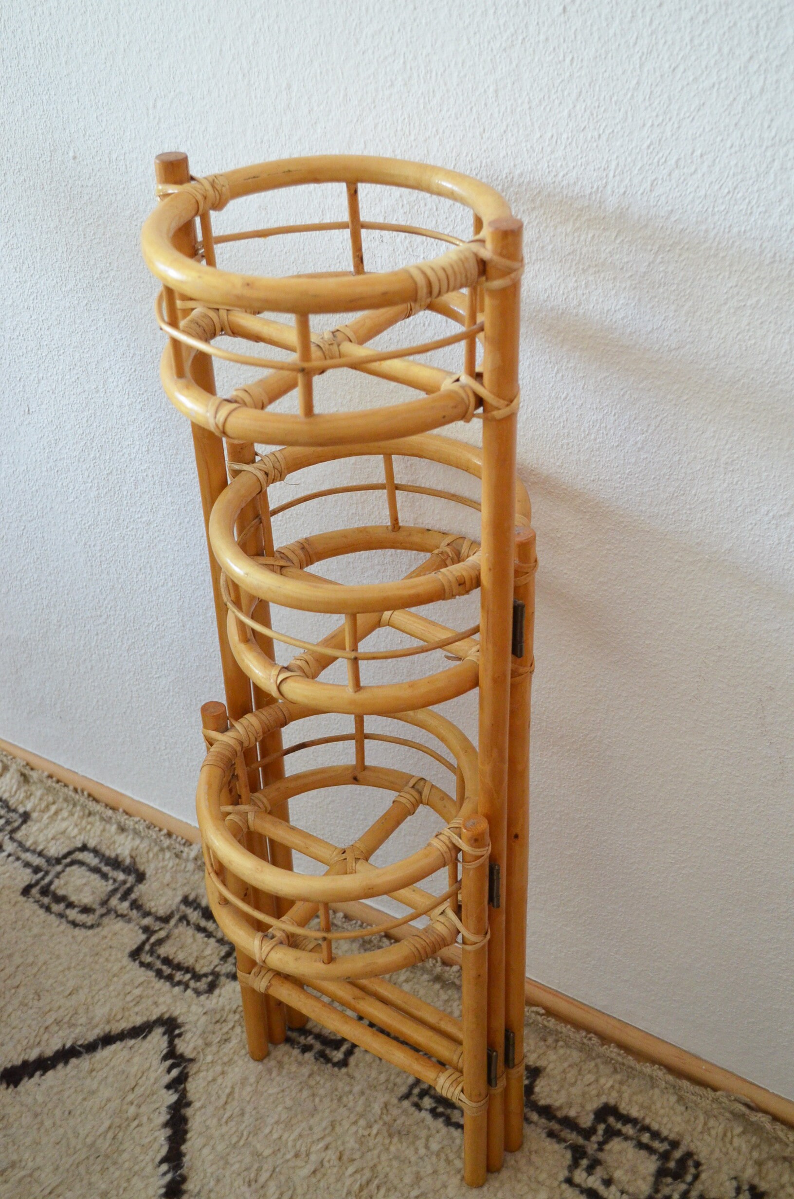 Vintage Bamboo Flower Stand plant stand bamboo boho plants rattan foldable