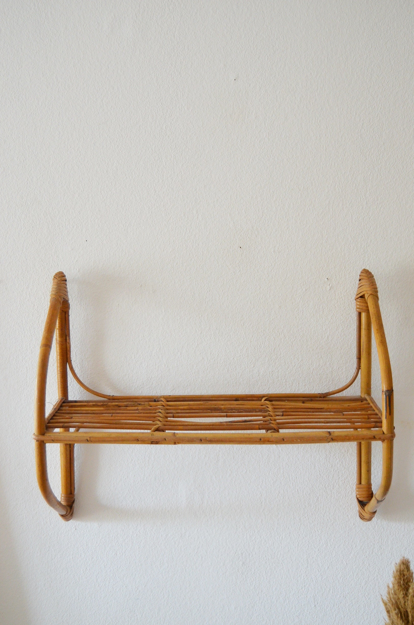 Vintage bamboo wall shelf shelf bamboo boho