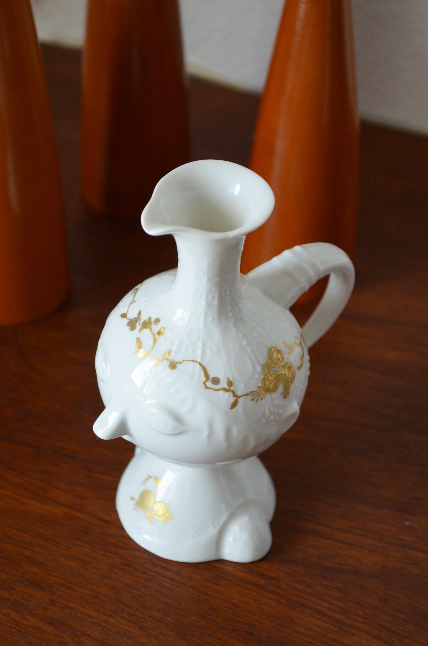 Vintage Rosenthal Vase Face Romance Björn Wiinblad White Gold Kanne Kings