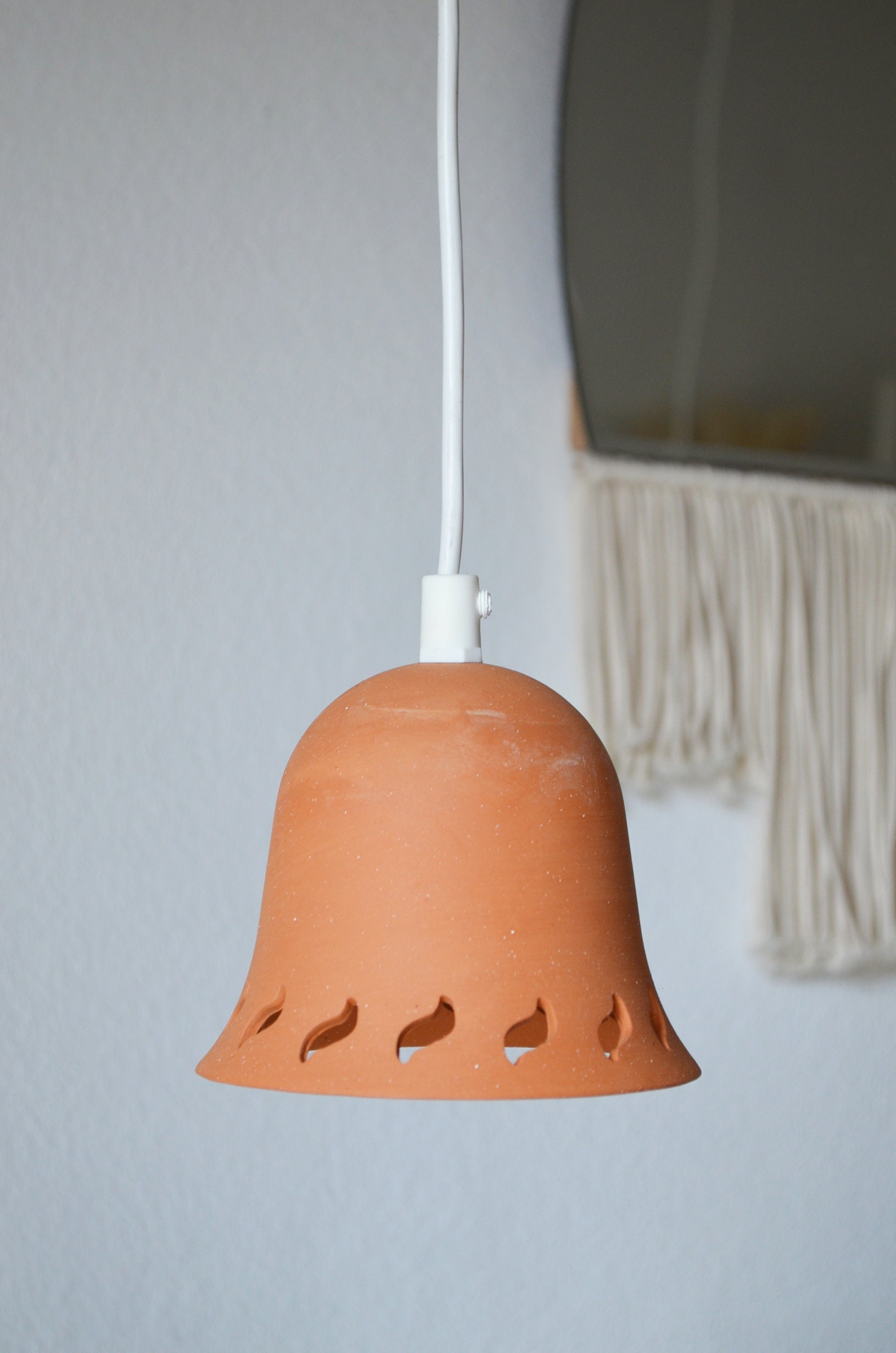 Set of 2 terracotta lamps terracotta hanging lamp hanging ...