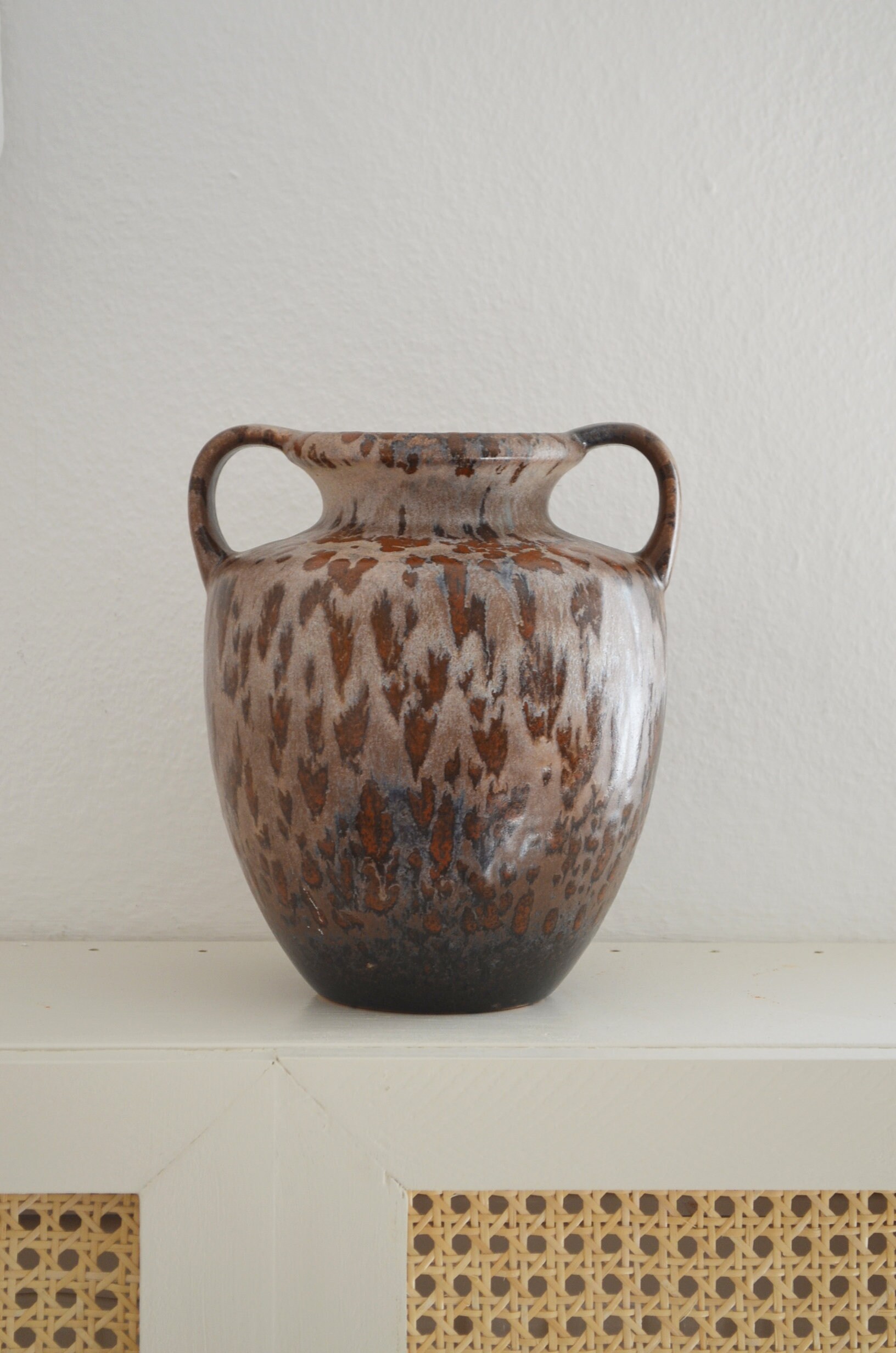 Vintage jug ceramic vase jug 1960s rust brown home décor mid century