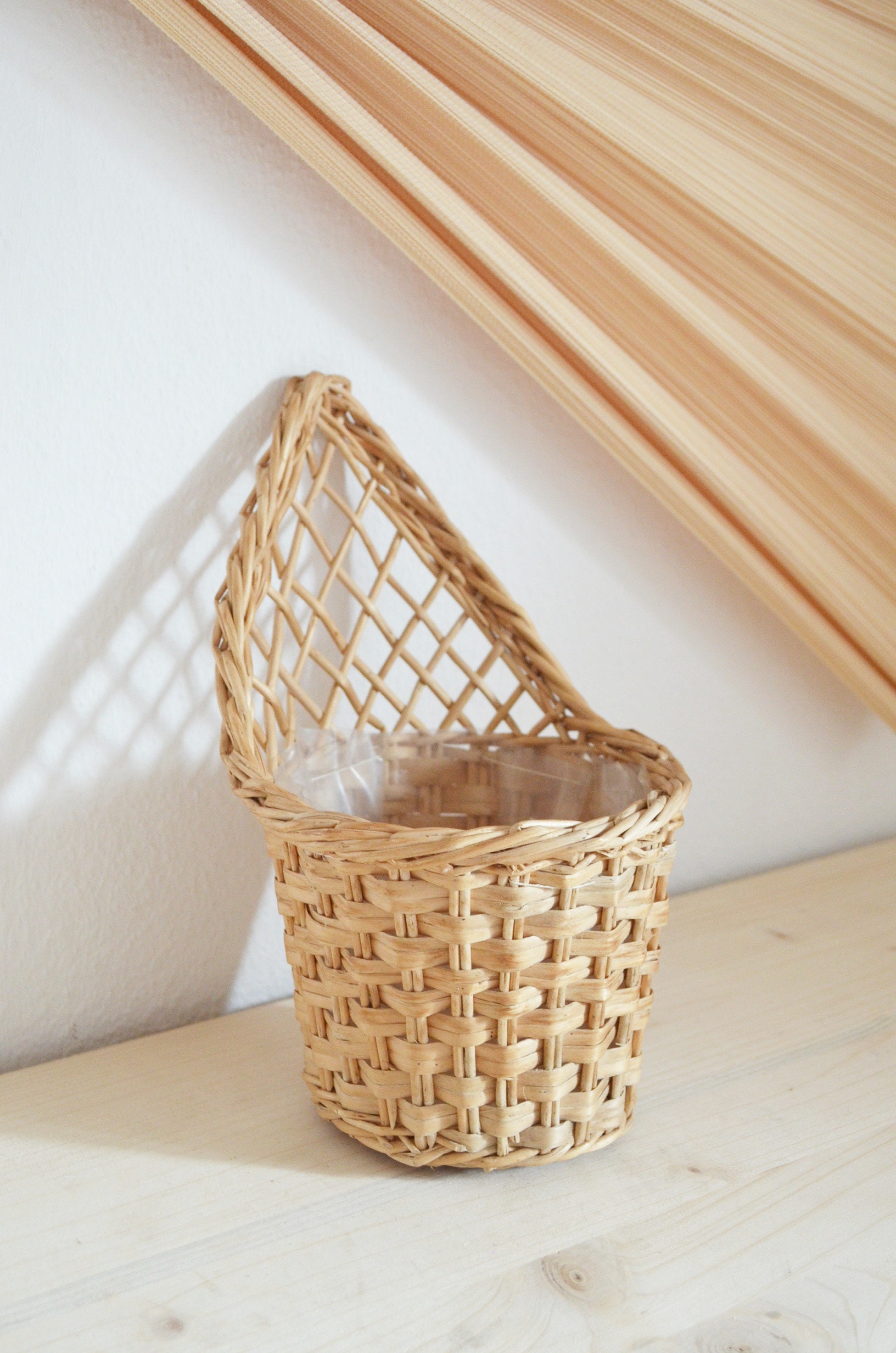 Vintage Rattan Wall Basket Wicker Wall Basket Plants Planting Basket Wall Planter Boho