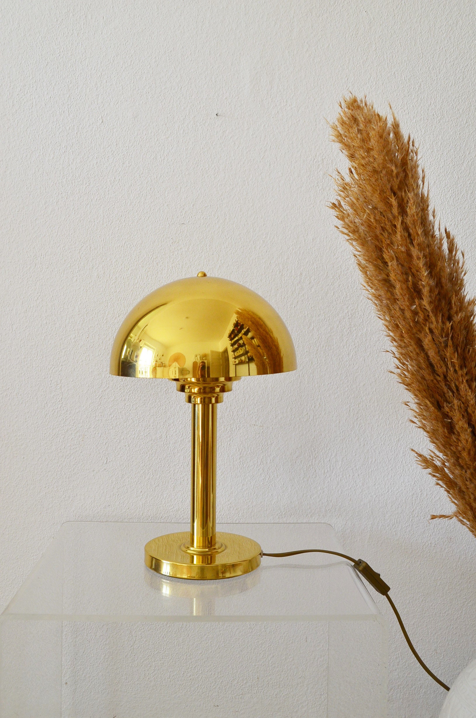 Vintage table lamp mushroom mushroom lamp brass gold