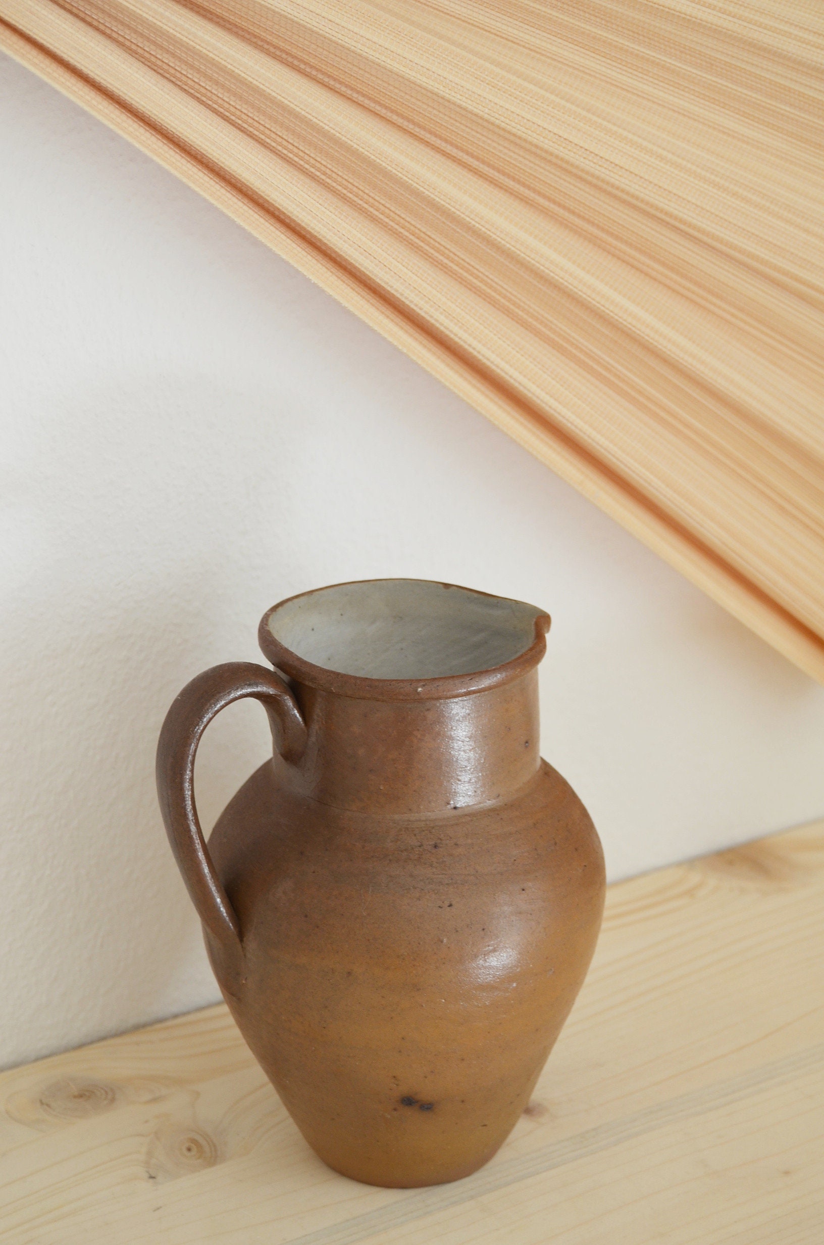 Vintage jug ceramic vase jug 1960s clay brown home décor mid century