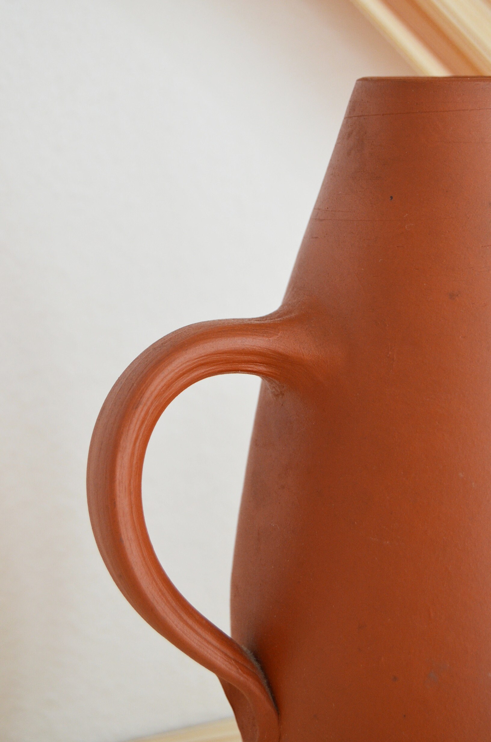 Vintage ceramic jug vase amphora 1960s rust brown rust brown Etsy