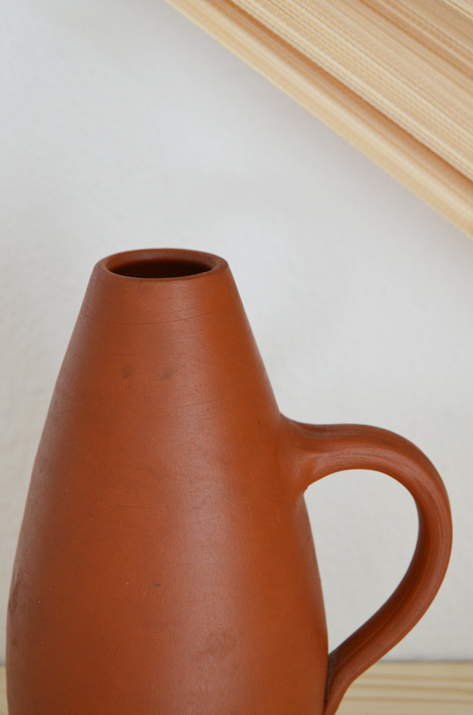 Vintage ceramic jug vase amphora 1960s rust brown rust brown Etsy