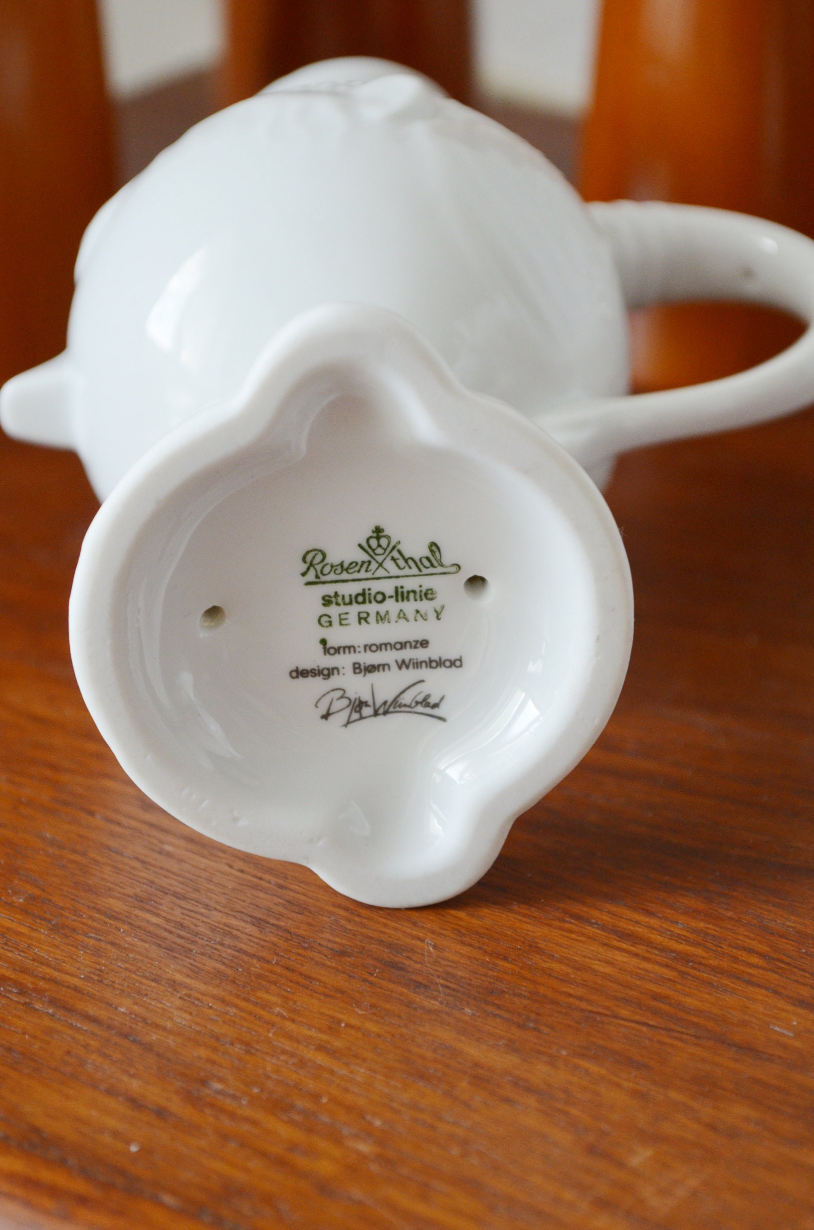 Vintage Rosenthal Vase Face Romance Björn Wiinblad White Gold Kanne Kings