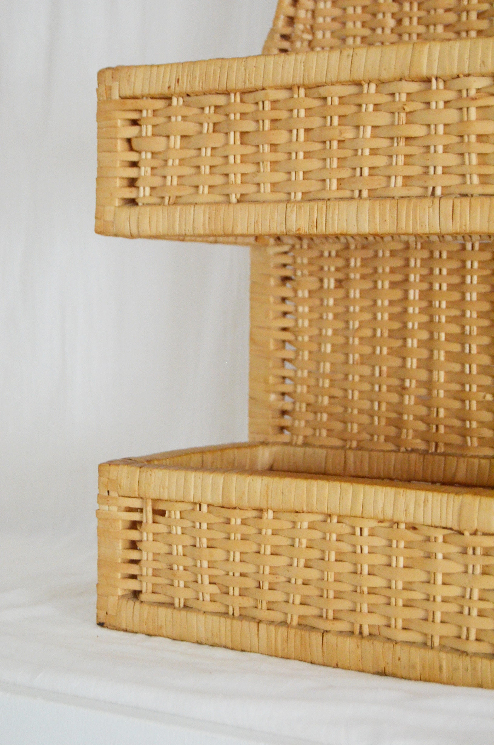 Vintage boho rattan shelf wall shelf hanging Etsy