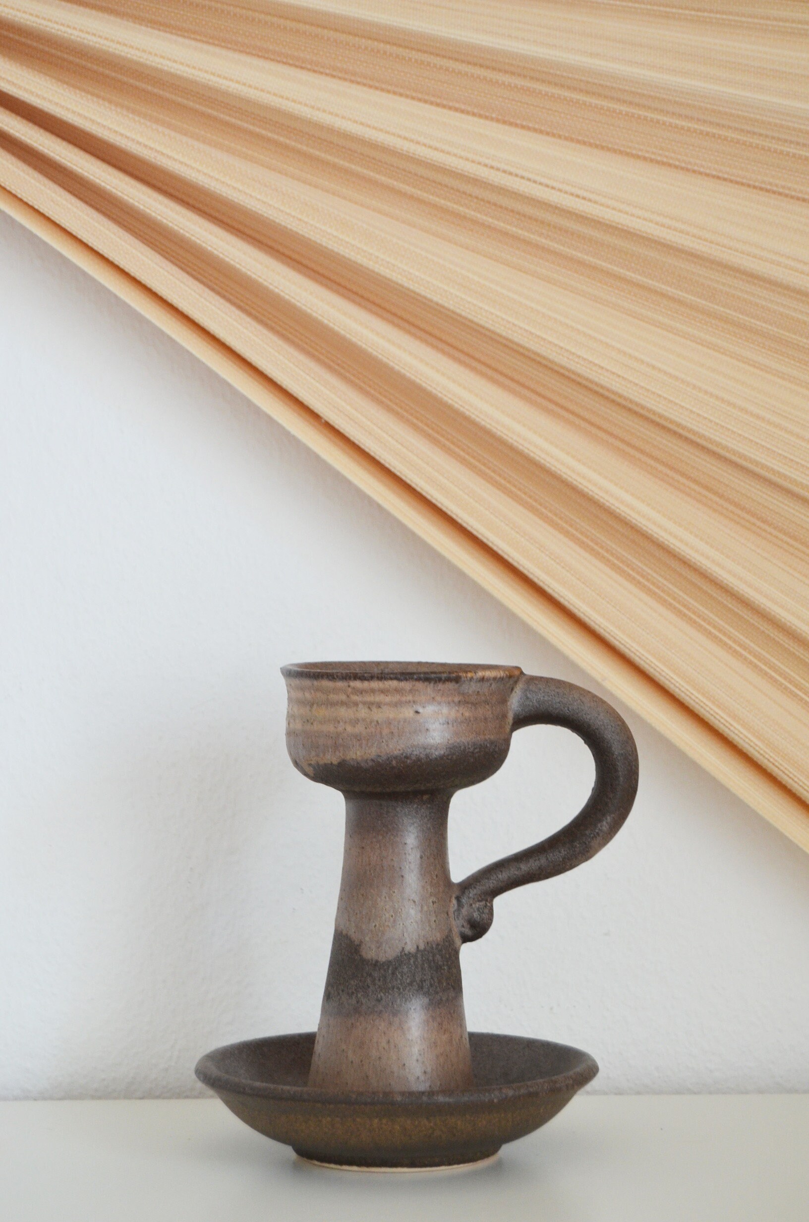 Candlestick Ceramic Brown Handmade Studio Ceramic Stoneware