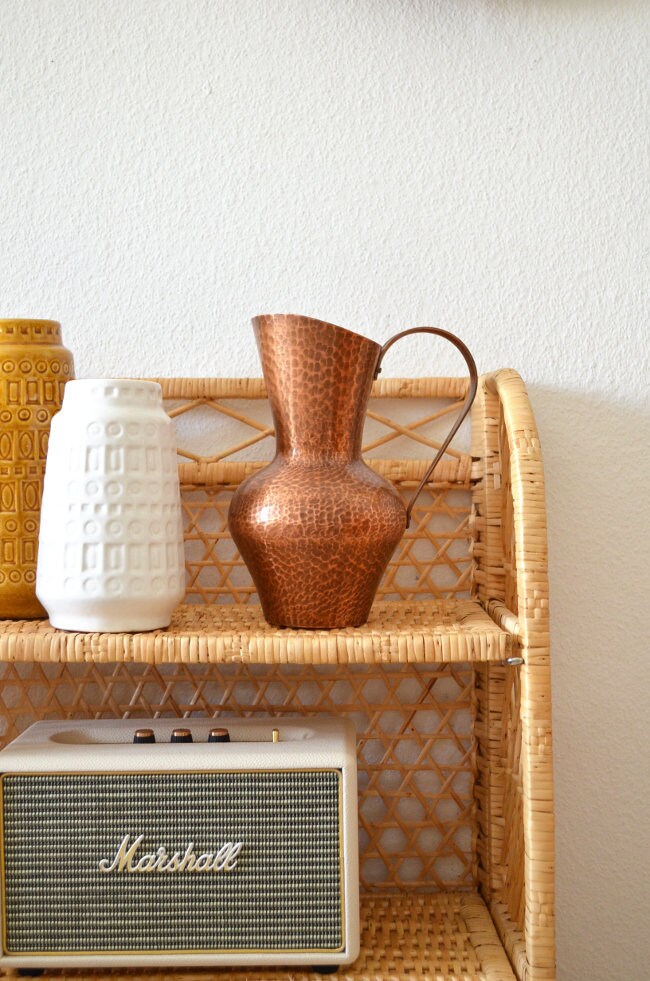 Vintage mug vase made of copper jug 1960 's copper home decor mid