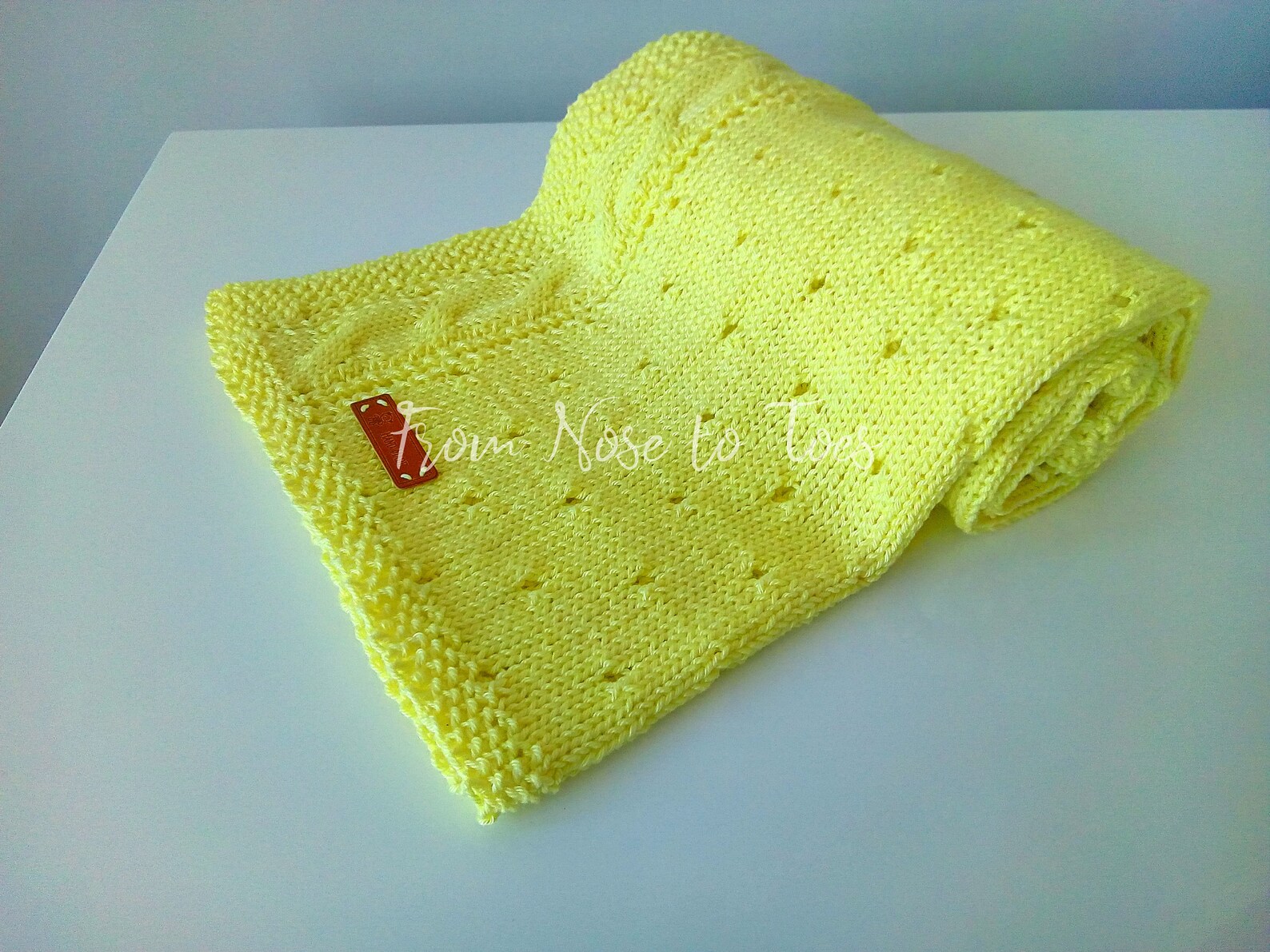 Knitted Baby Blanket Cotton Baby Blanket Yellow Blanket Etsy