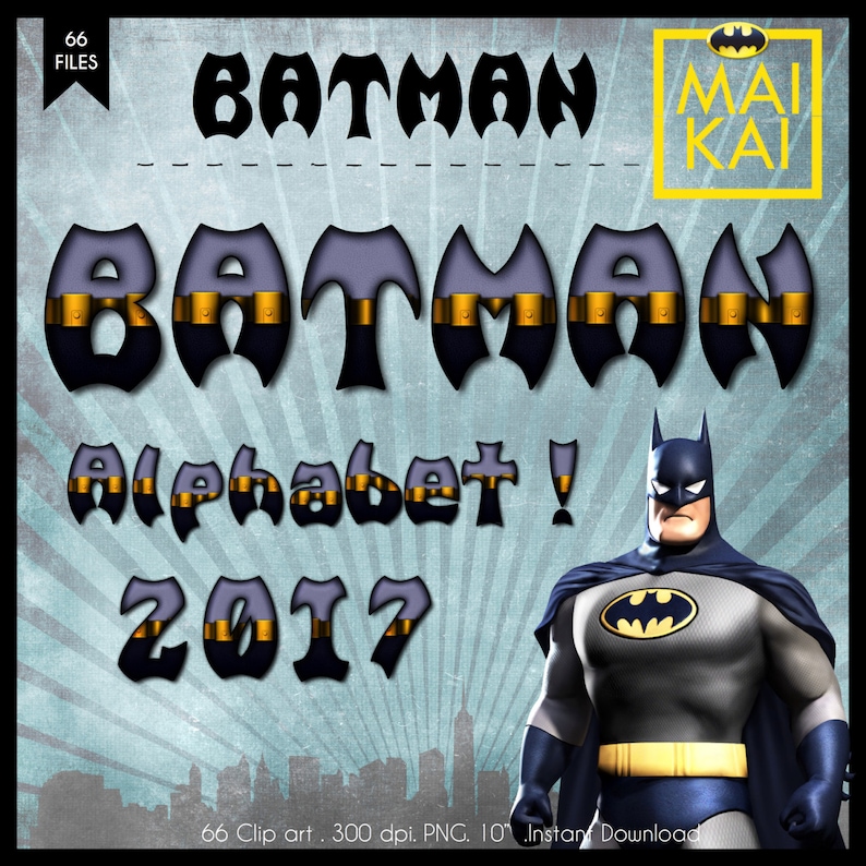 alphabet letters Batman digital alphabet Batman letters superhero