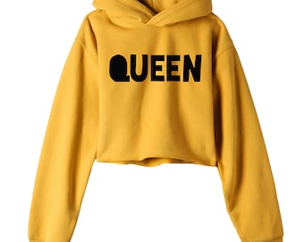 Queen Crop Hoodie