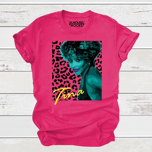 Gedrukt muziek-T-shirt, Tina Turner T-shirt, icoon, bedrukt T-shirt