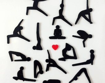 Set Of Yoga Asana Magnets