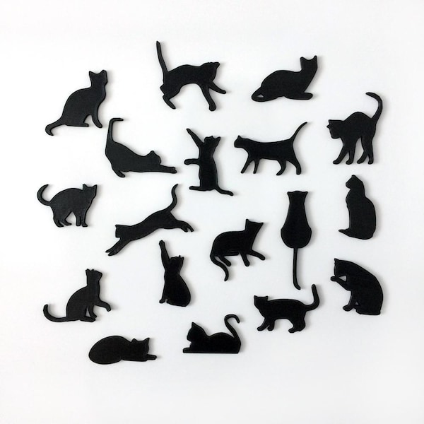 18 chats magnétiques imprimés en 3D
