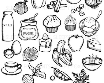 Food Clipart, Food clip art, Menu Clipart, Ingredients Clipart, Chalkboard Menu, Restaurant Clipart, Baking Clipart, Cooking clipart