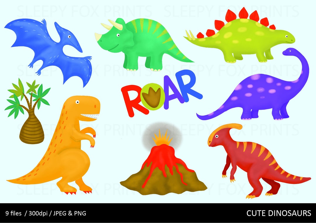 Dinosaur Clipart, Dinosaurs Clip Art, Tyrannosaurus Rex Stegosaurus ...