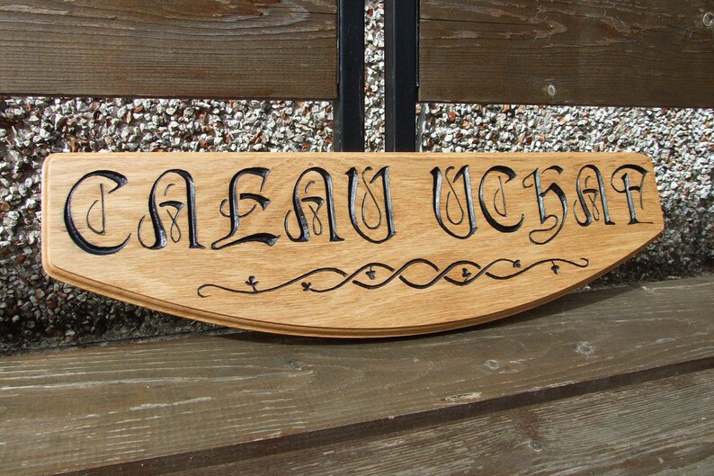 Custom Wooden House Signs Carved Oak Signs & Nameplates Etsy