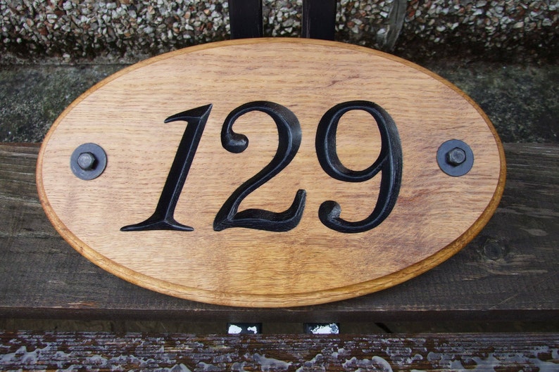 Custom Wooden House Signs Carved Oak Nameplates Image 0