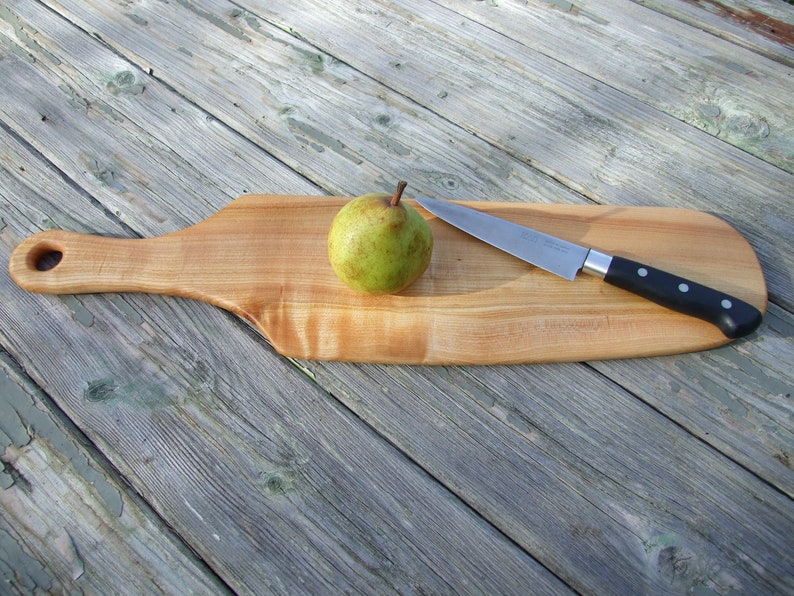Cherry Wood Serving Board Made with Love In Wales Walnut Oil Finish Locally Sourced Green Timber