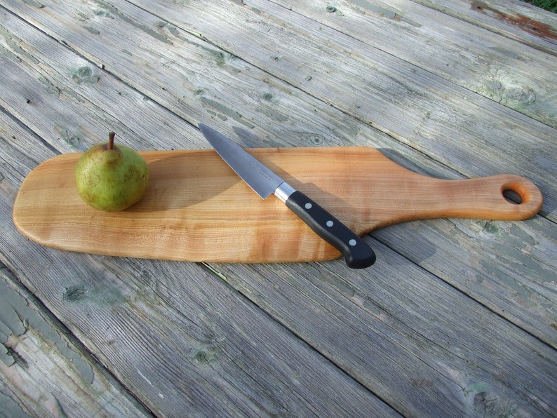 Cherry Wood Serving Board Made with Love In Wales Walnut Oil Finish Locally Sourced Green Timber