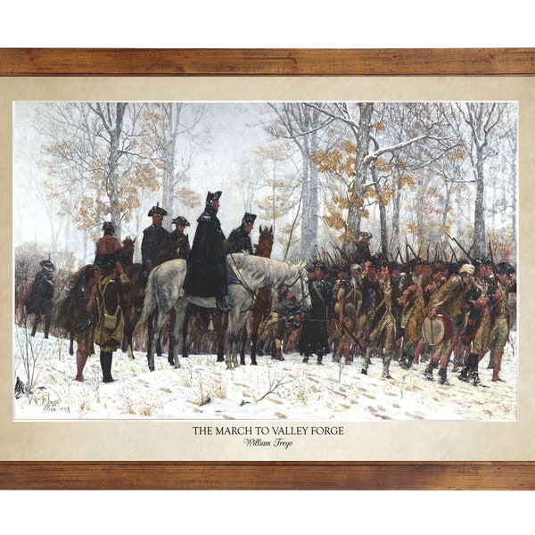 The March to Valley Forge, William Trego; 24x36 inch print reproduced from a vintage painting (does not include frame)