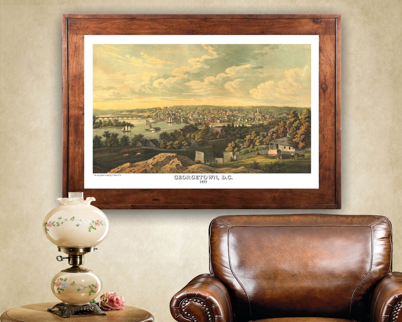 DC, 1855 24x36 Inch Print Reproduced From a Vintage