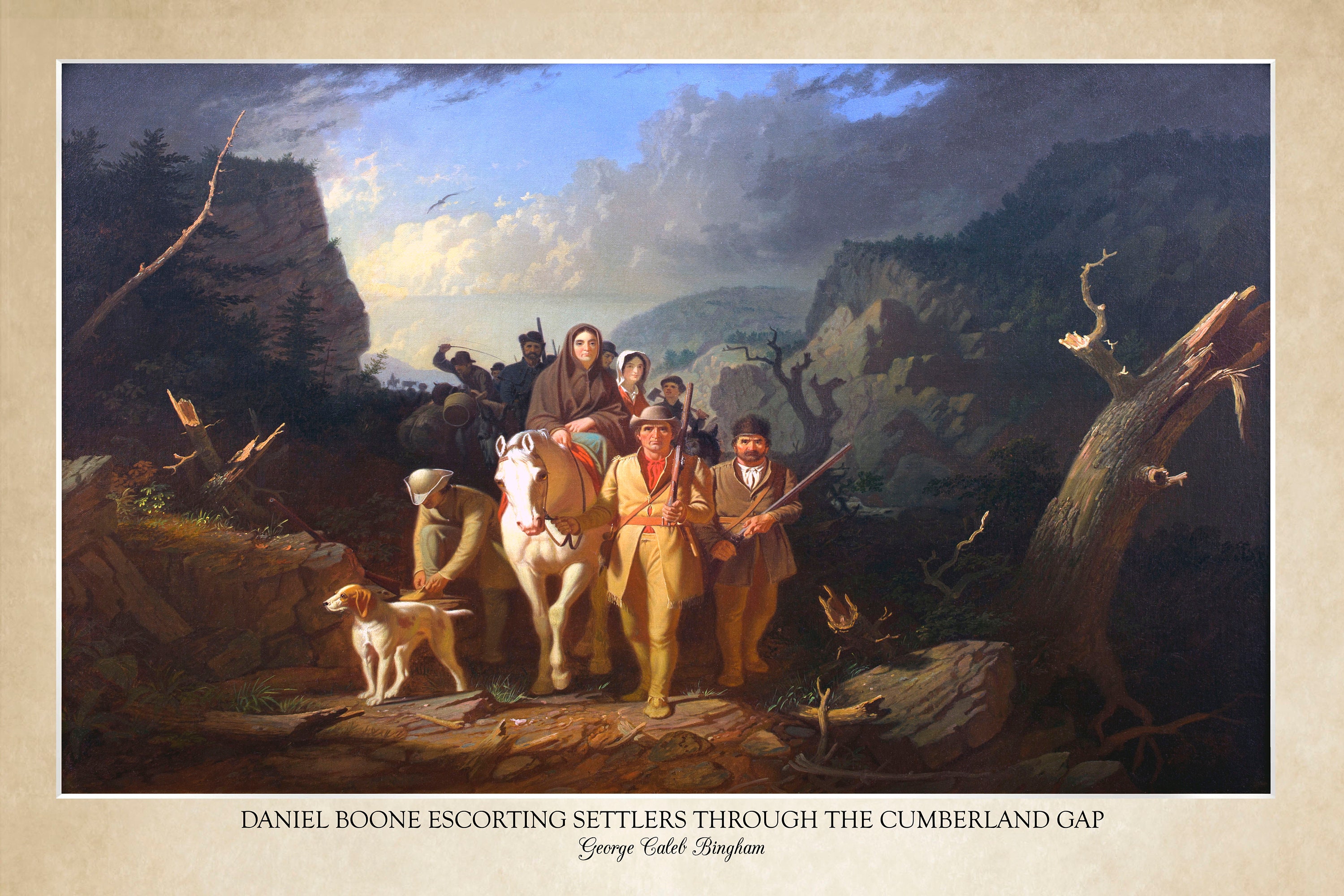 Daniel Boone Escorting Settlers Through the Cumberland Gap,