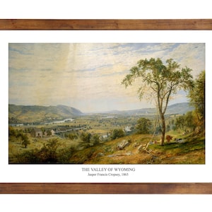 The Valley of Wyoming (PA) by Jasper Francis Cropsey, 1865; 24x36 inch print reproduced from a vintage painting or lithograph