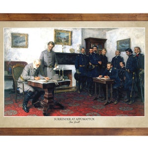 Surrender at Appomattox; 24x36 inch print reproduced from a vintage painting (frame not included)