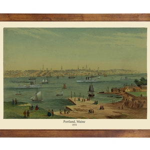 Portland, Maine, 1854; 24x36 inch print reproduced from a vintage painting
